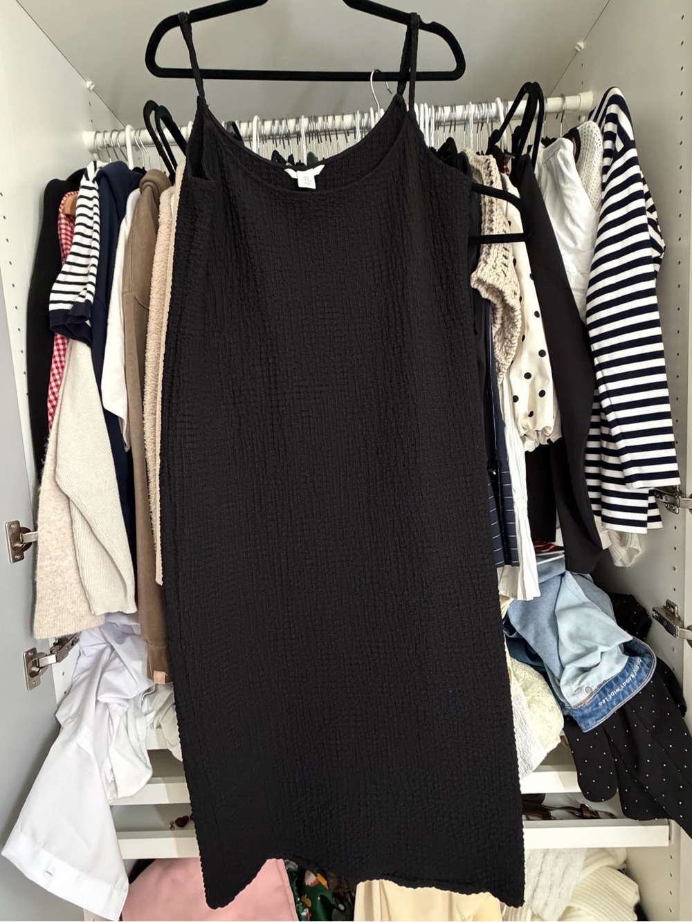 H&M Black Girls' Textured Strap Dress